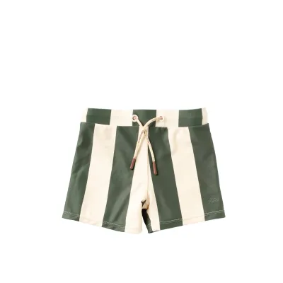 Wide Stripe Trunks Bronze Green