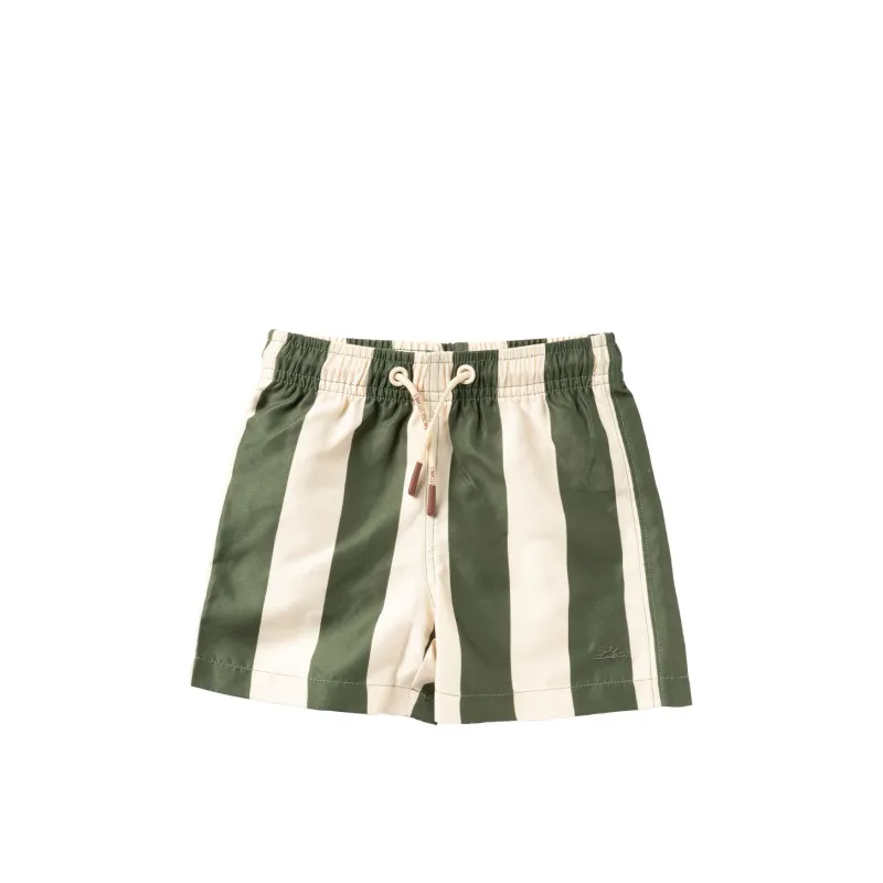Wide Stripe Short Bronze Green