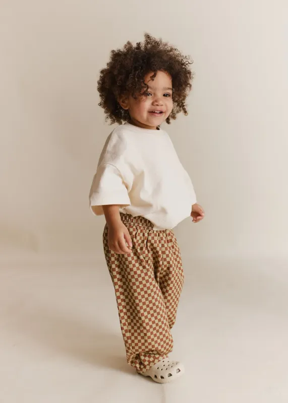 Check Unisex Trousers Brick