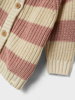 Emlen Knit Cardigan Turtledove/Misty Rose