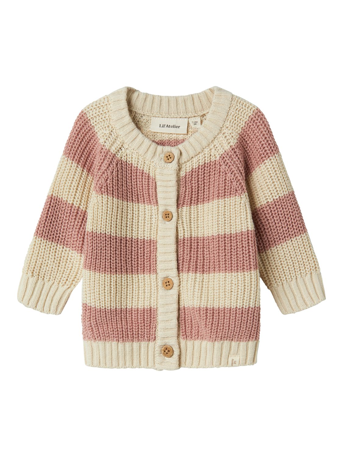 Emlen Knit Cardigan Turtledove/Misty Rose