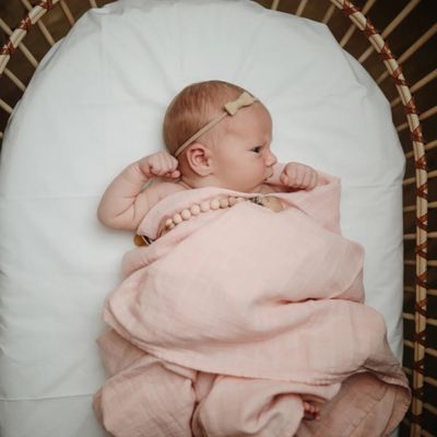 Organic Cotton Muslin Swaddle Blanket Rose