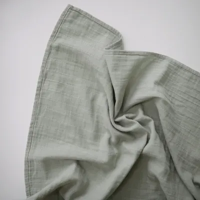 Organic Cotton Muslin Swaddle Blanket Sage