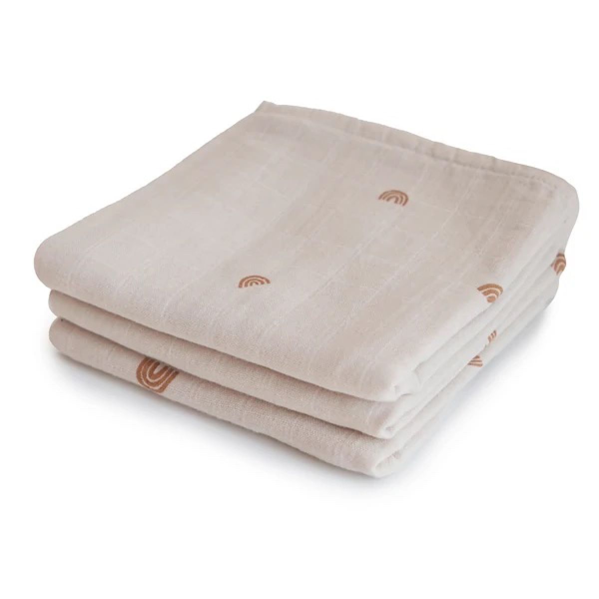 Organic Cotton Muslin Cloths 3-Pack Rainbow