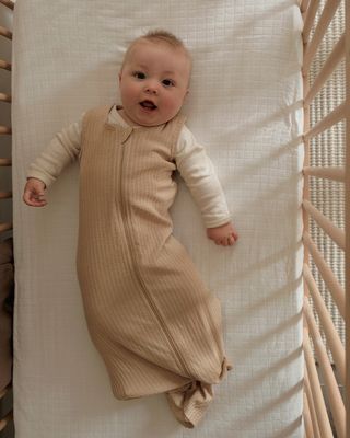 Slaapzak Seersucker beige