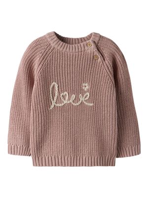 Emlen emb Knit Sweater Misty Rose
