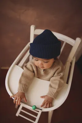 Hvid Beanie fonzie
