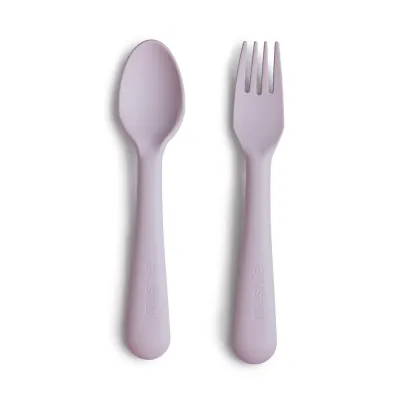 Mushie Fork/Spoon Soft Lilac