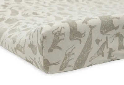 Jersey Hoeslaken Wieg Animals Olive