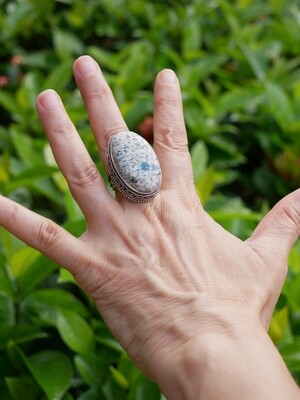K2 Azurite Naturalstone Handmade  Ring