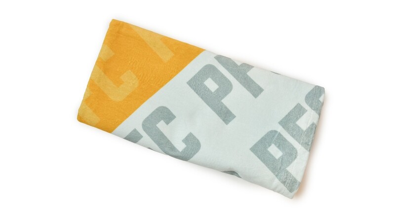 PFC BEACH TOWEL YELLOW WHITE NAVY
