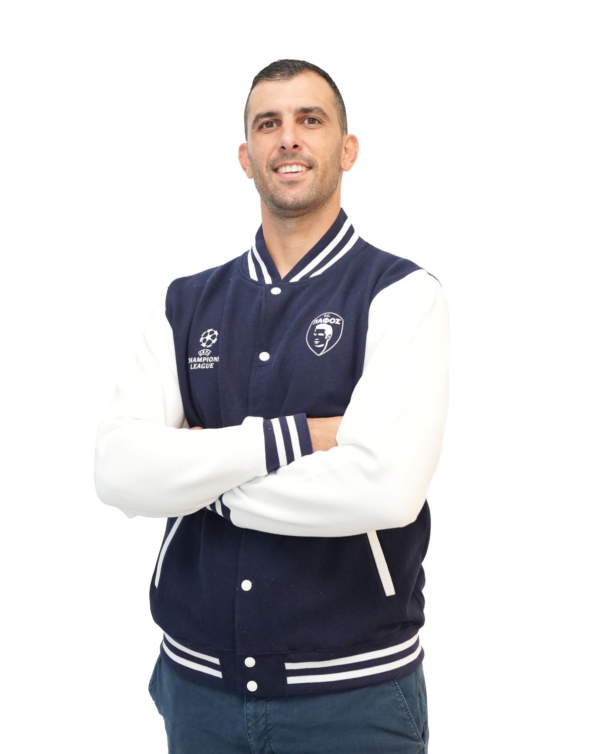 PFC Champions League Bomber Jacket Navy and White PFC Champions League Bomber Jacket Navy and White