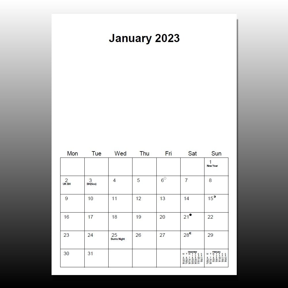 2023 Blank Calendar