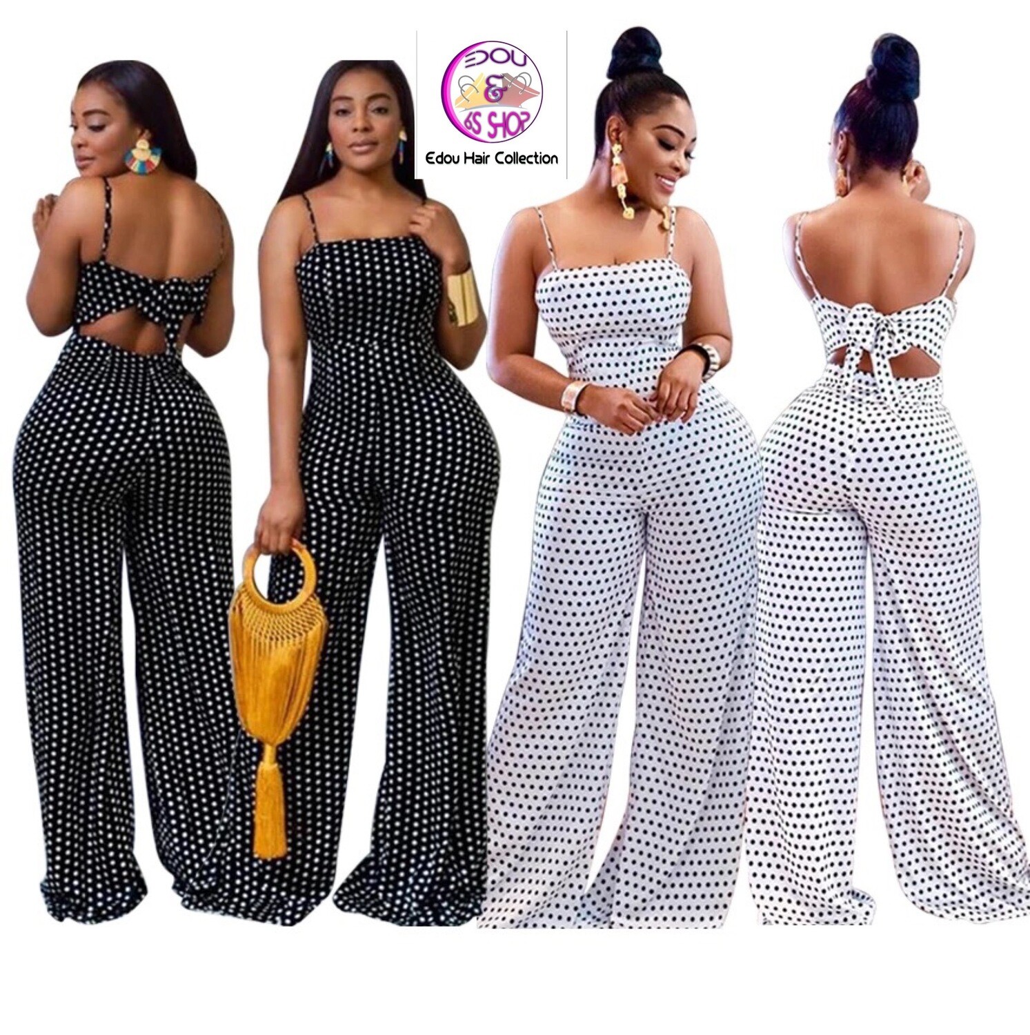 Wide Leg Polka Dot Jumpsuit