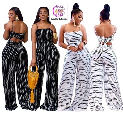 Wide Leg Polka Dot Jumpsuit