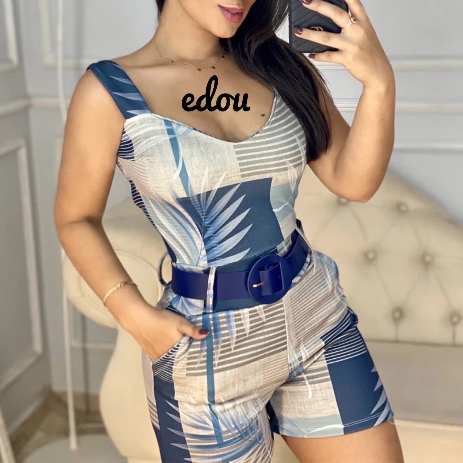 Thick straps skinny  casual romper