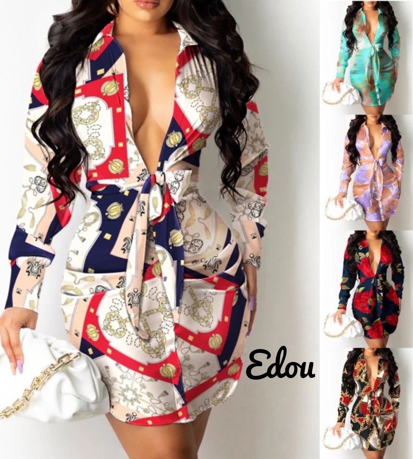 Ladies chains printed dresses