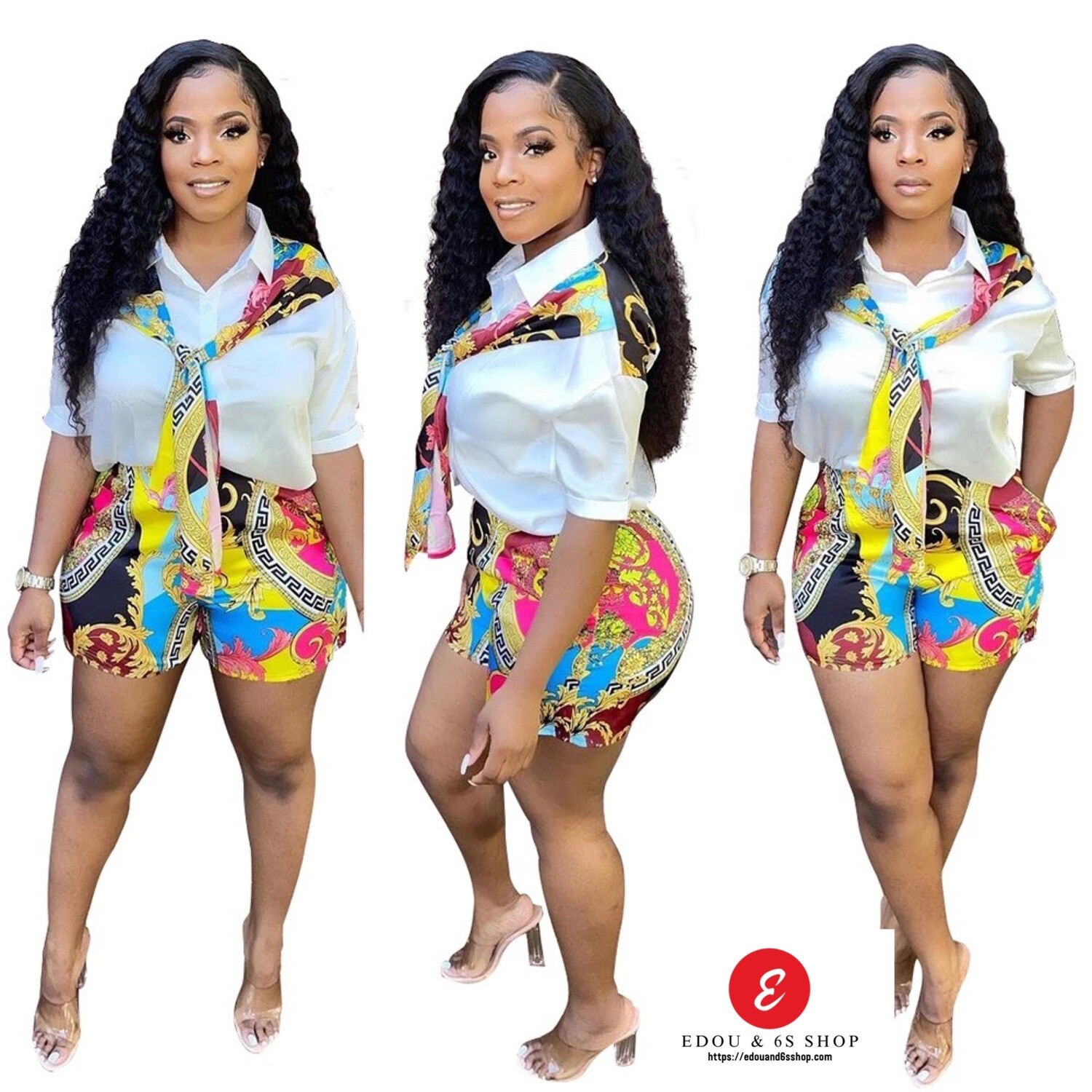 Women printed short outfit