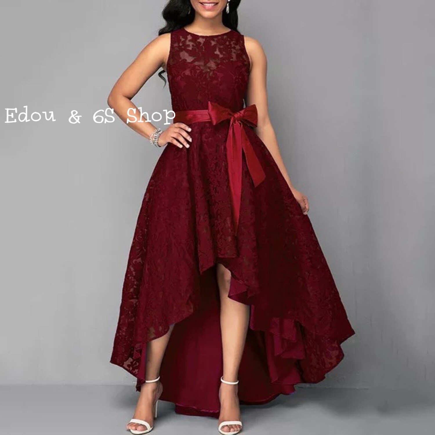 Ladies lace irregular dress