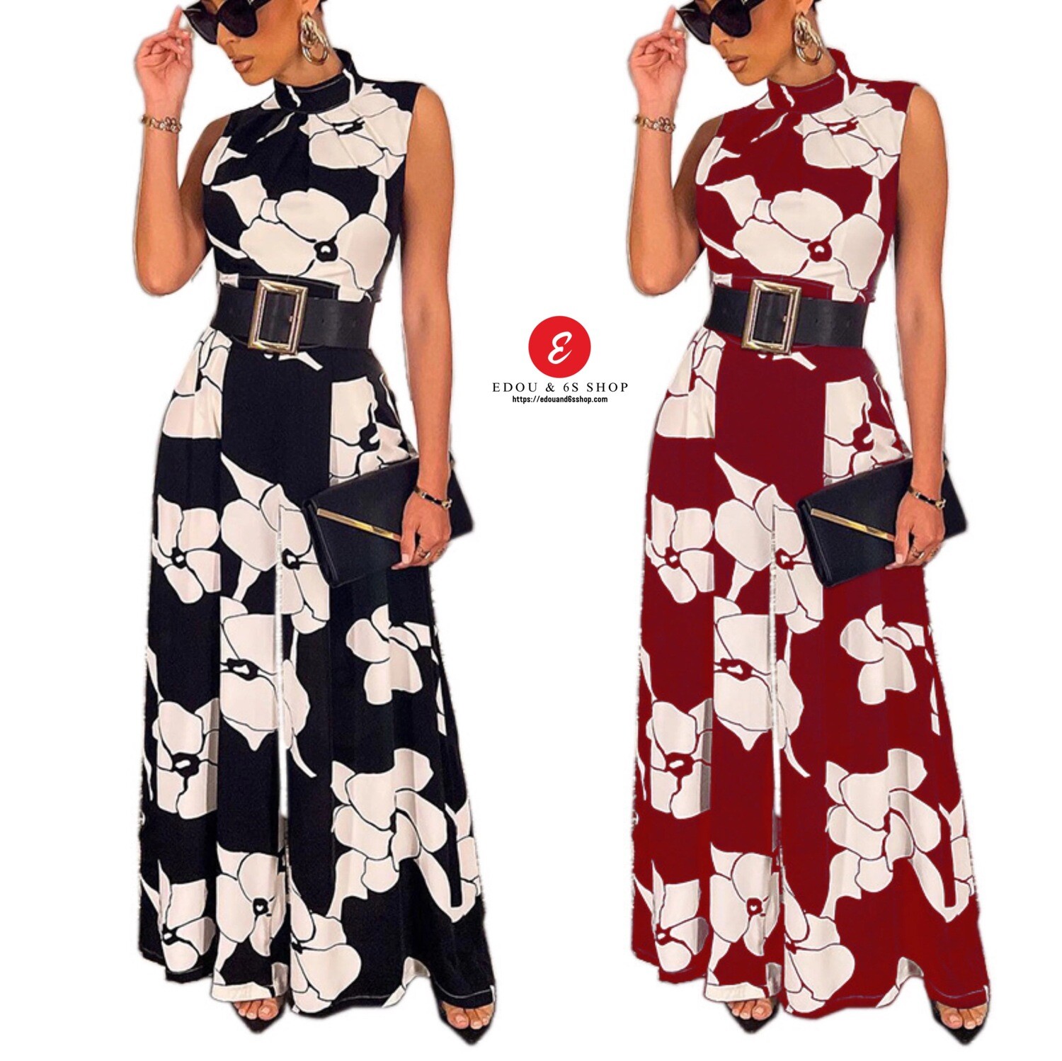 Latest design women jumpsuit flower printed