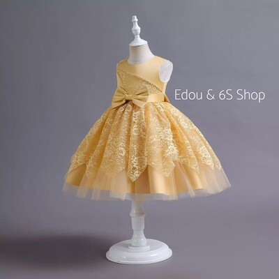 Kids beaded pattern princess dresses