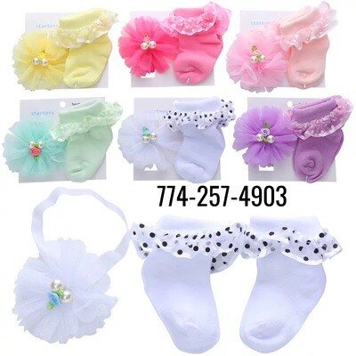 Baby socks with headband