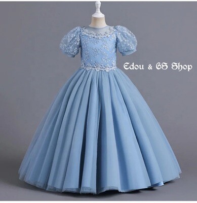 Quality lace embroidery girl dress