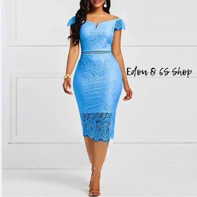 Lace printed elegant dress
