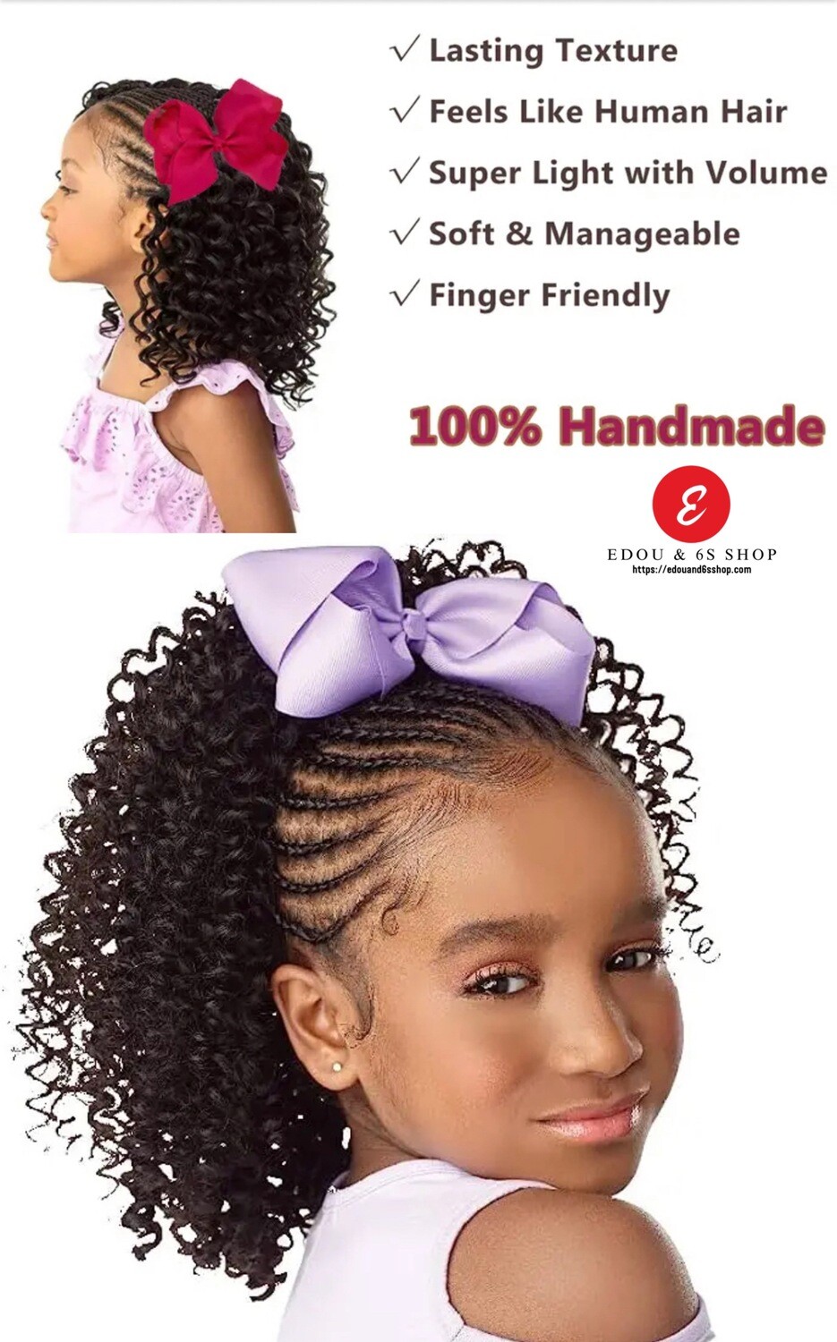 Kid ponytail wavy Style.