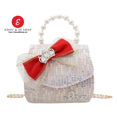 Girl shoulder bag with perls