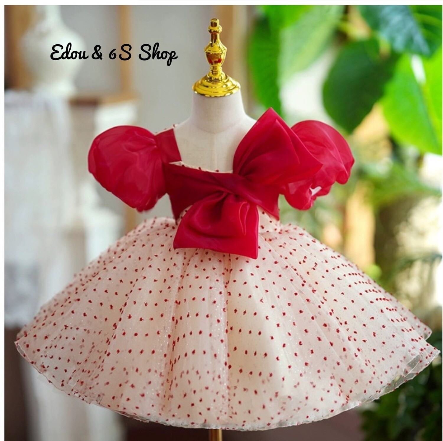 Girl Puffy Dress Chest Bow