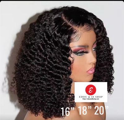 180 density cut bob deep curl 14x3 lace