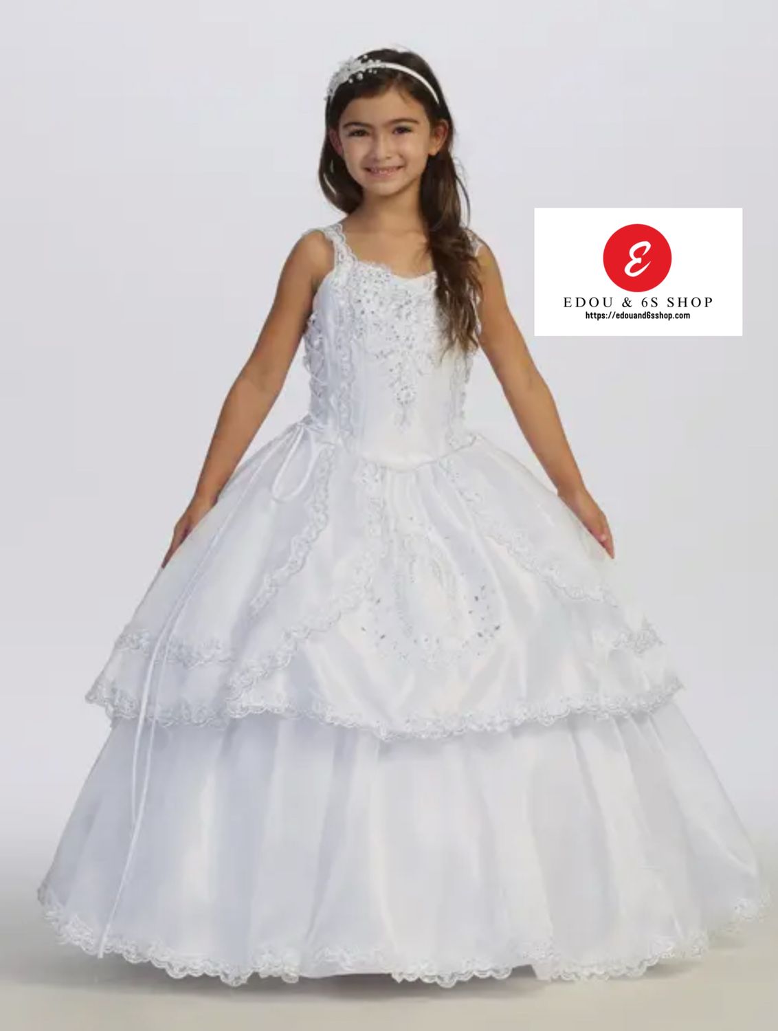 First communion back lace dress