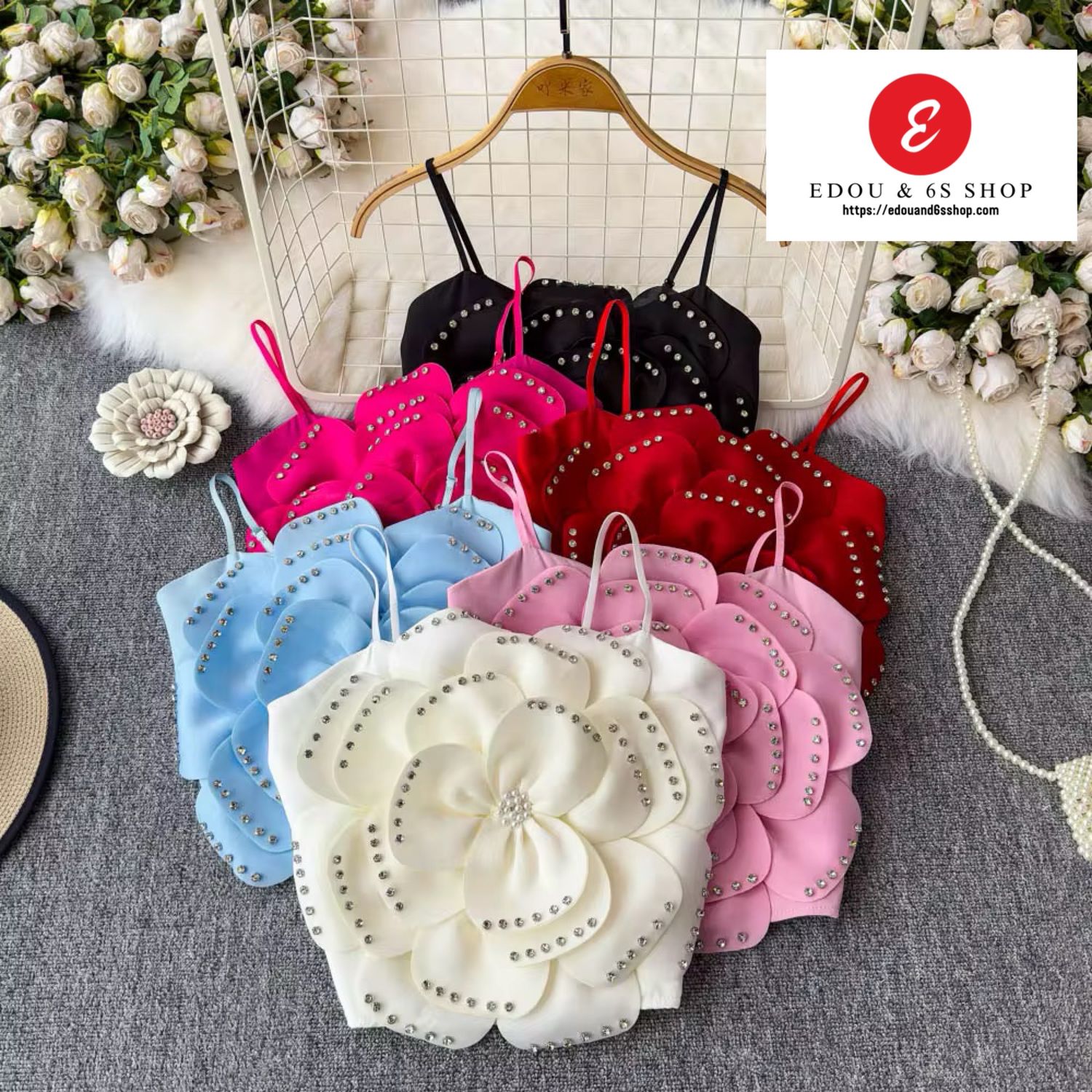 Ladies flower shape crop tops