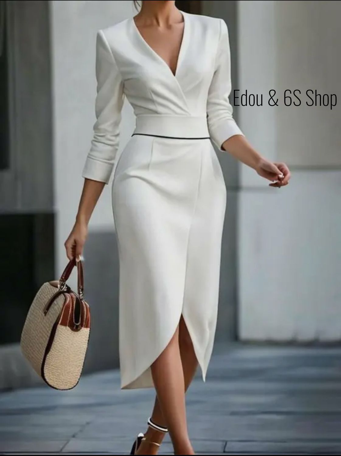 Low split V neck outfit