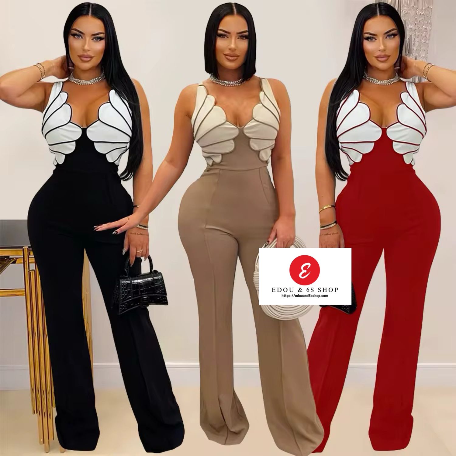 Sleeveless wide leg jumpsuit