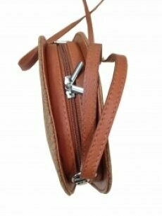 Bedrucktes Veloursleder-Tasche/Printed suede leather bag