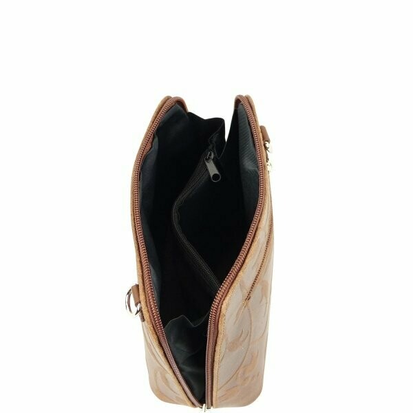 Umhängetasche aus Rindleder mit Blumem Druck/Shoulder bag in cowhide with floral print