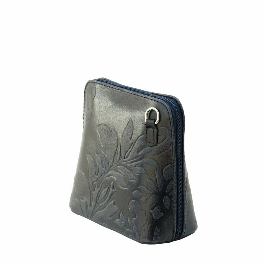 Umhängetasche aus Rindleder mit Blumem Druck/Shoulder bag in cowhide with floral print