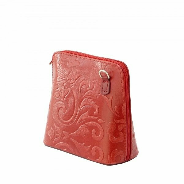 Umhängetasche aus Rindleder mit Blumem Druck/Shoulder bag in cowhide with floral print