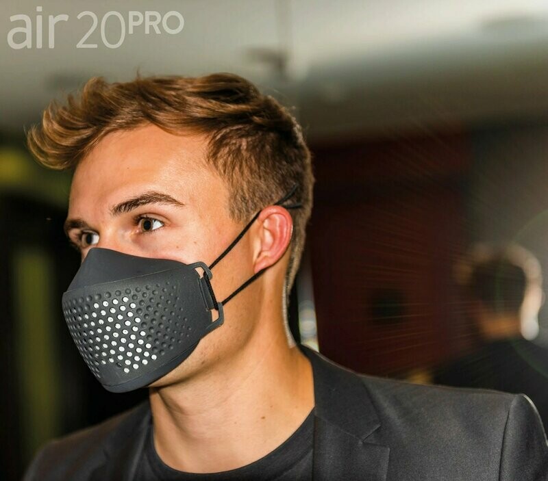 Medizinische Gesichtsmaske air20PRO dark/anthracite (Anti-Brillenbeschlag)