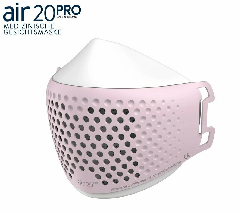 Medizinische Gesichtsmaske air20PRO white/rosy (Anti-Brillenbeschlag) Medizinische Gesichtsmaske air20PRO white/rosy (Anti-Brillenbeschlag)