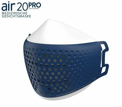 Medizinische Gesichtsmaske air20PRO white/blue sea(Anti-Brillenbeschlag)