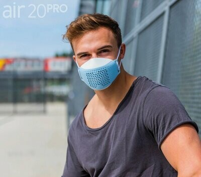 Medizinische Gesichtsmaske air20PRO white/celeste (Anti-Brillenbeschlag)