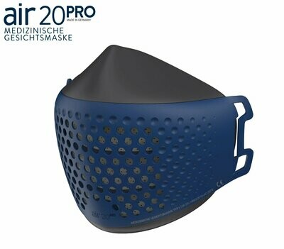 Medizinische Gesichtsmaske air20PRO dark/blue sea(Anti-Brillenbeschlag)