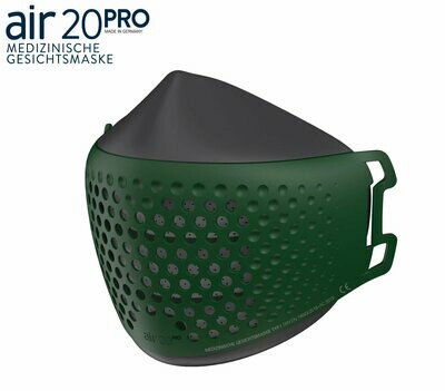 Medizinische Gesichtsmaske air20PRO dark/green(Anti-Brillenbeschlag)