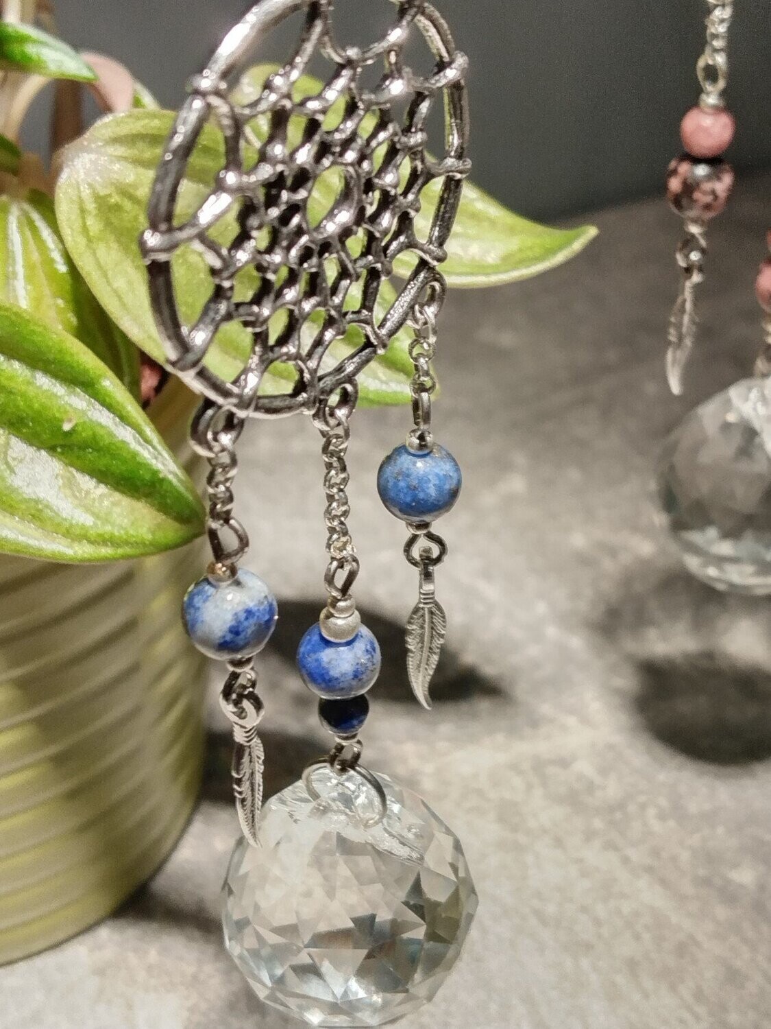 Sun Catcher aus Kristall und Lapislazuli