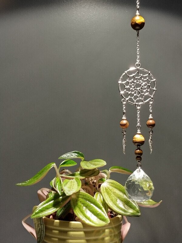 Sun Catcher aus Kristall und Tigerauge