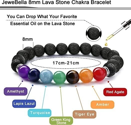 Chakra-Edelstein-Lavastein-Armband