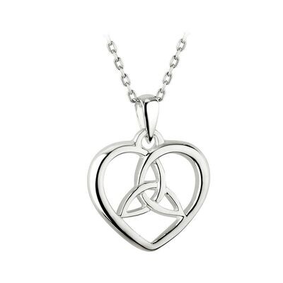 Sterling Silver Heart Trinity Knot Pendant